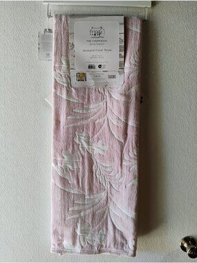 Rachel Ashwell Jacquard Floral Throw Blanket 50"x70" Soft Pink